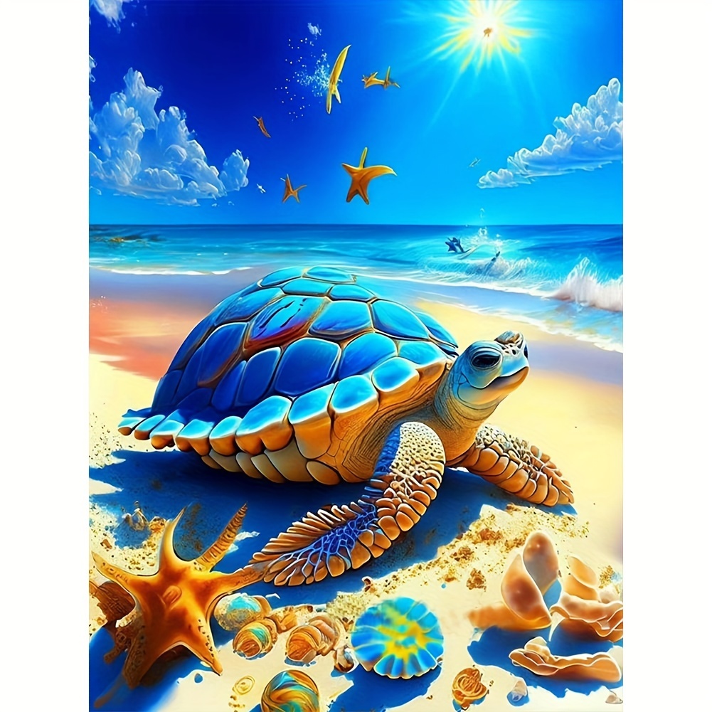 Without Frame Diy 5d Diamond Painting Set Sea Turtle Diamond - Temu