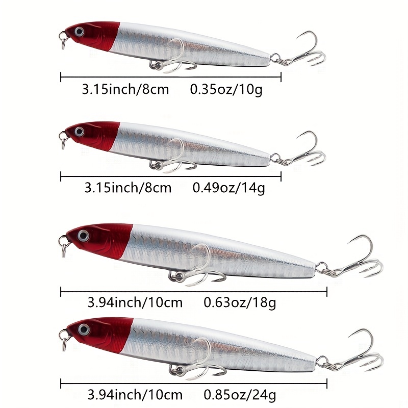 Pencil Fishing Lure Weights 10g 14g Long Throw Artificial Sinking