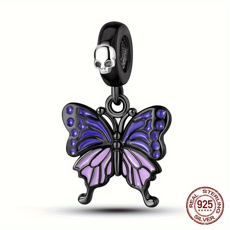 S925 Sterling Silver Purple Butterfly Bracelets For Women,cute And
