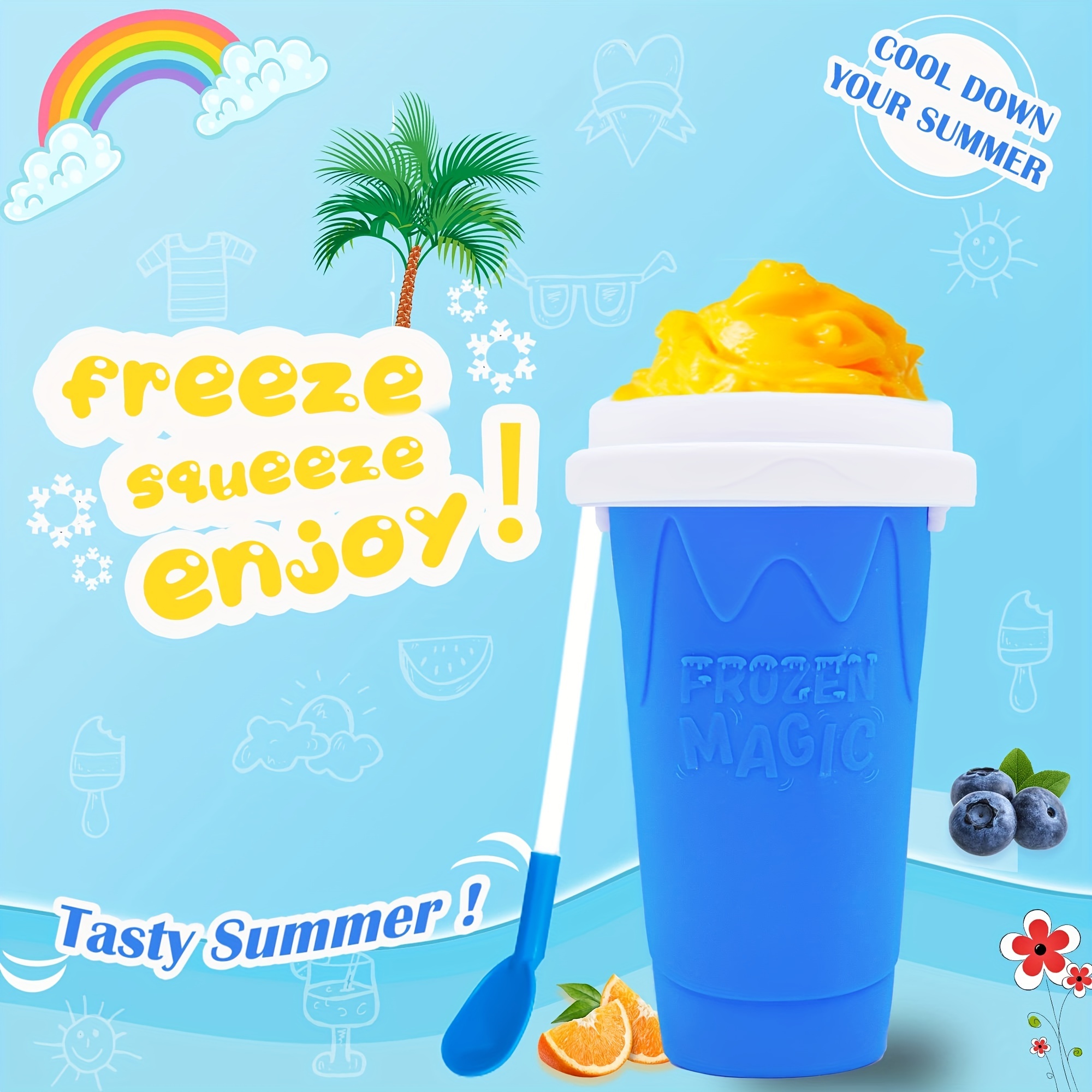  Frozen Magic Slushy Maker Cup,TIK TOK Quick Frozen Smoothies Cup,Slushy  Squeeze Cup Slushie Maker Cup Ice Cup,Cool Stuff Ice Cream Maker for Kids  Teens Family: Home & Kitchen