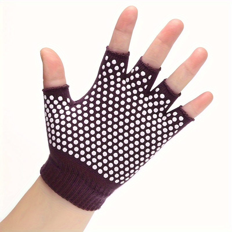 1pair non slip sports gloves breathable fitness gloves yoga pilates half finger gloves details 3