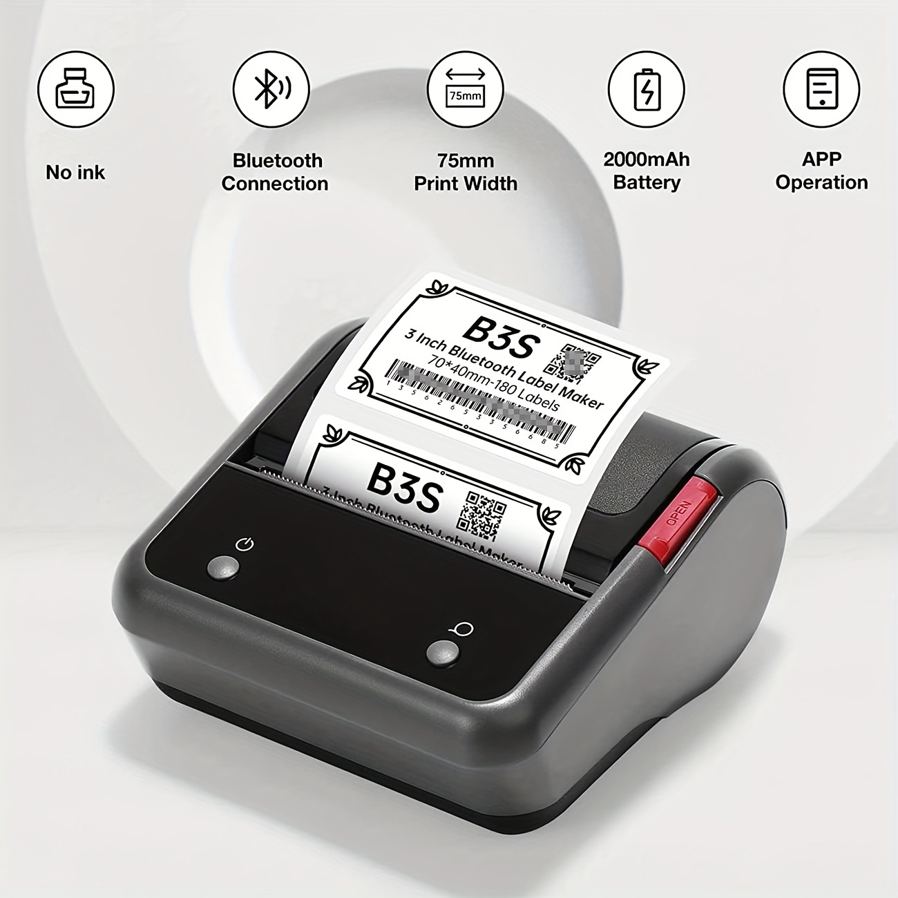 NIIMBOT B21 Label Maker Machine, 2 inches Barcode Label Printer Retro  Wireless Thermal Sticker Printer (Milky White) 