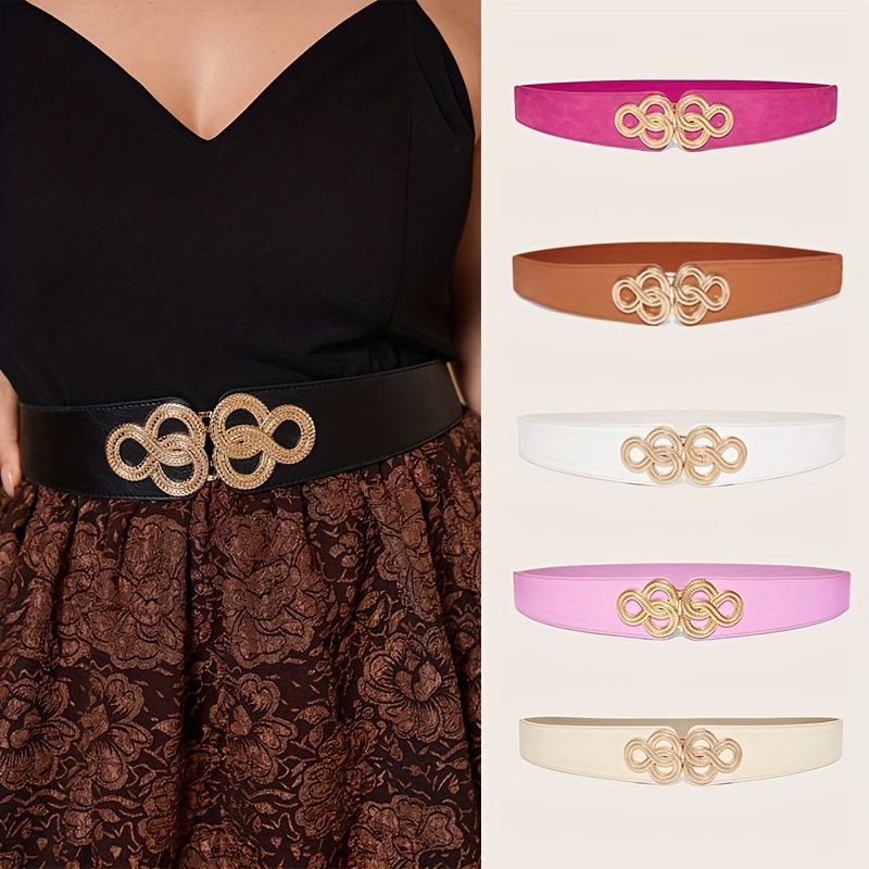 Final Sale Plus Size Belt Elastic Coral Band and Gold Buckle – Chic And  Curvy