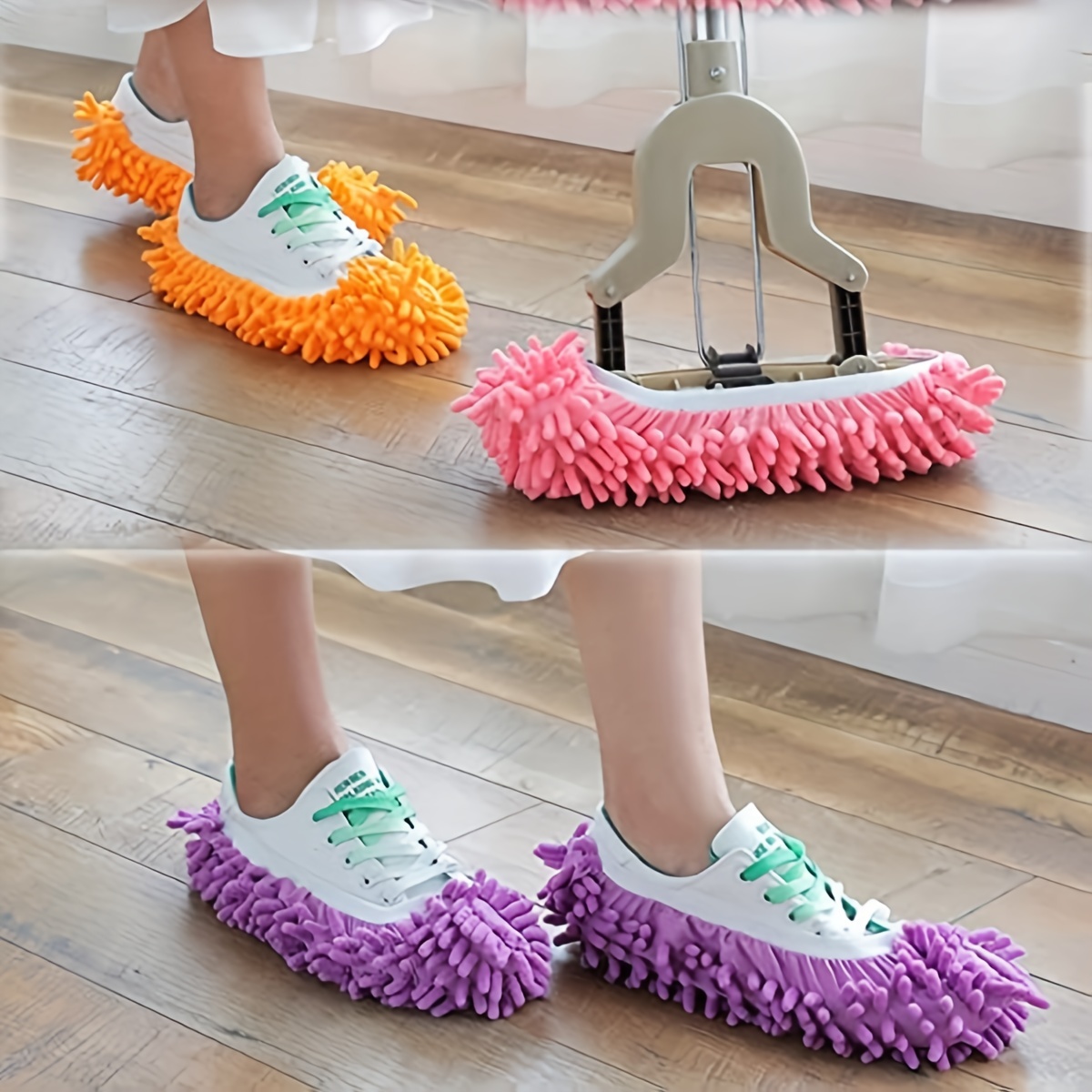 10Pcs 5Pairs Mop Slippers for Floor Cleaning,Microfiber Mop Slippers Shoes  Mop Socks Floor Cleaning Tools Foot Shoe Cover Soft Washable Reusable