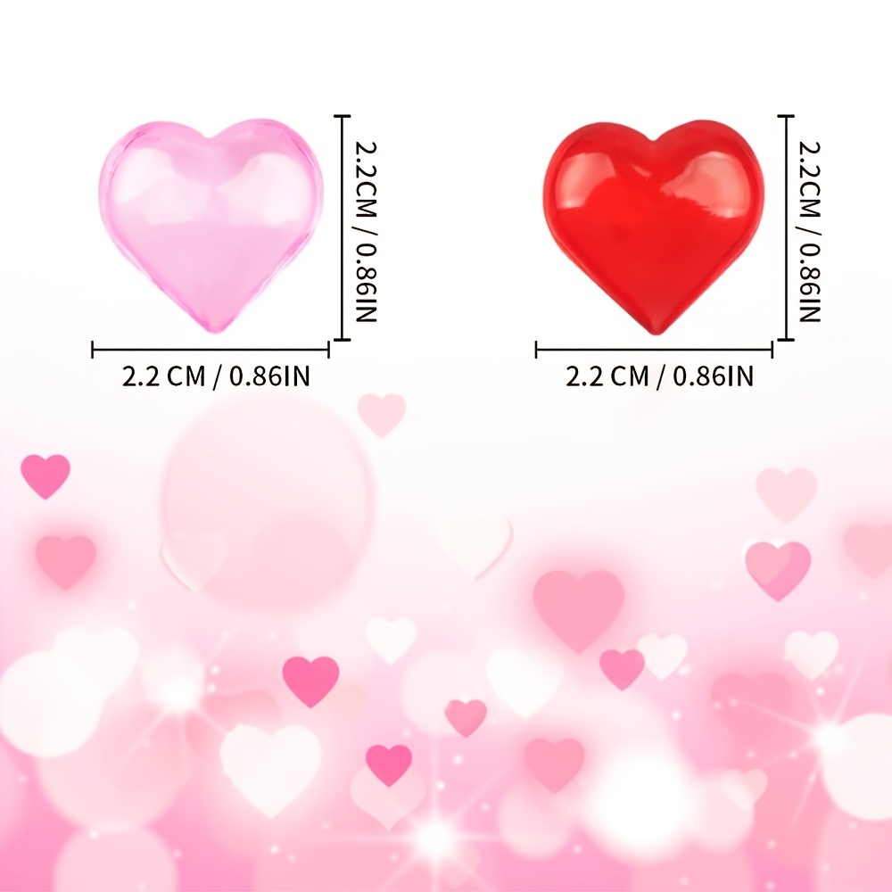 220 Pieces Pink Acrylic Heart Pink Heart Gems Valentine's Day Heart  Ornaments for Valentine's Day Decorations Vase Filler Table Scatter  Engagement