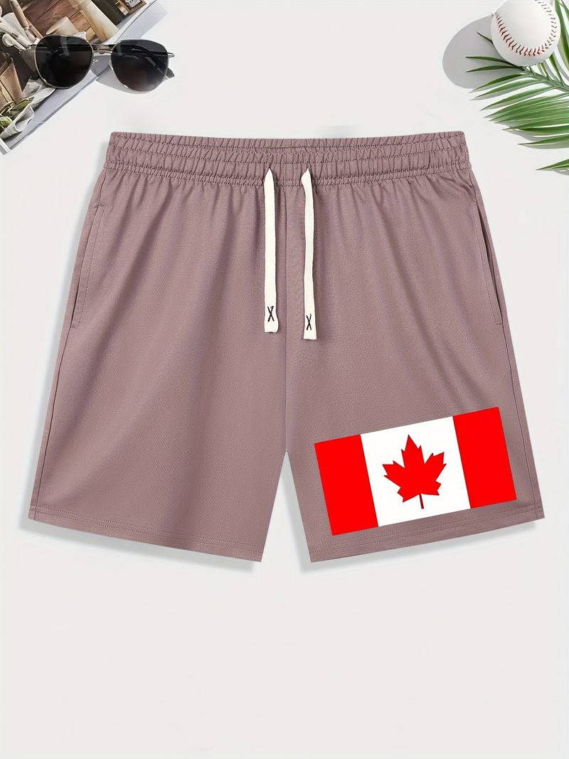 By-product study Temerity Canada Flag Print Shorts, Men's Comfy Rapid-drying Drawstring Shorts, Men  Clothes For Summer - Temu Austria