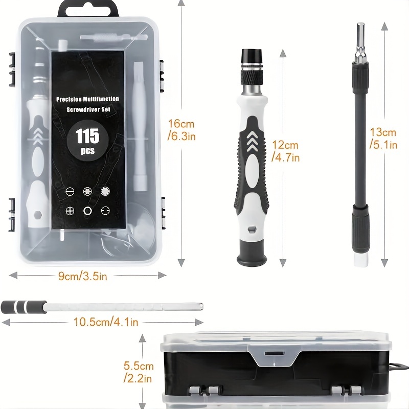 115pcs Kit De Herramientas De Reparación De Destornilladores De Precisión  Para Automóviles Y Teléfonos Móviles, Juego De Destornilladores  Electrónicos Multifuncionales, Herramienta De Desmontaje Y Reparación De  Relojes Y Teléfonos Móviles (negro) 