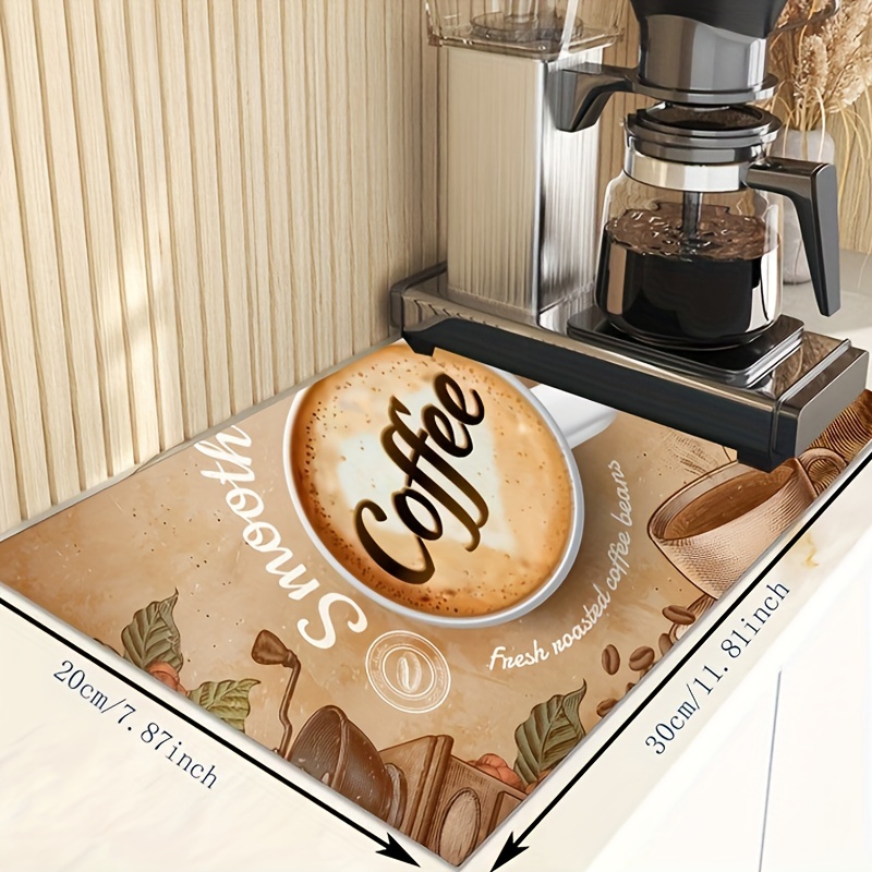  FUMAX Tapete de café, tapete de secado rápido para encimera de  cocina, tapete de barra de café con parte trasera de goma, absorbente de  manchas, accesorios de barra de café, alfombrilla