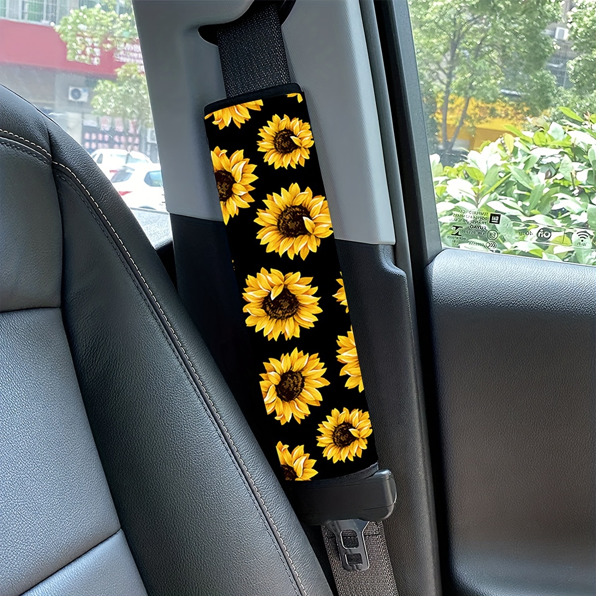 Sunflower Print Car Seat Belt Cover Soft Safety Seatbelt - Temu United  Kingdom