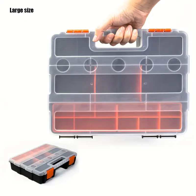 Small Tool Parts Box, Plastic Tool Storage Case, Home Hardware Organizer  with Removable Dividers, Small Toolbox for Nails, Screws, Nuts and Bolts