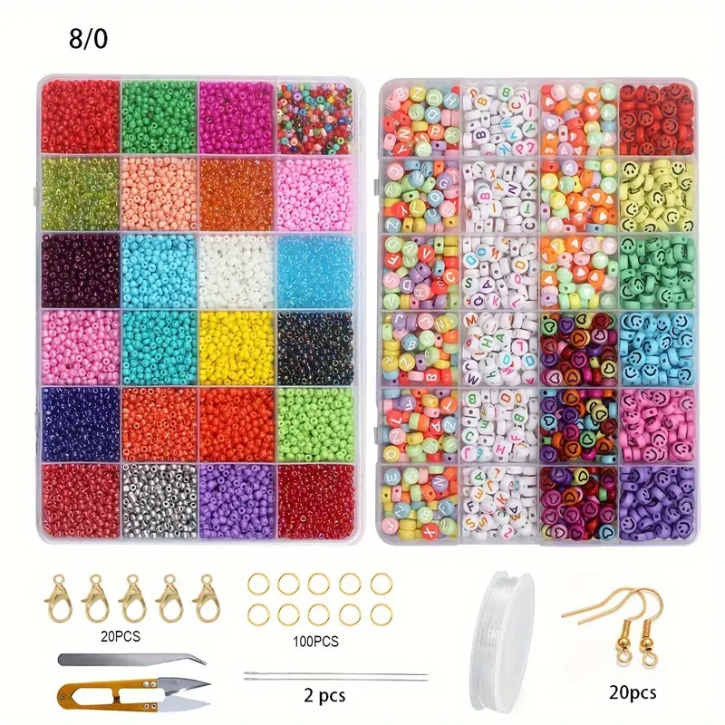 8/0 Seed Beads Letter Beads Set For Necklace Earring Diy - Temu
