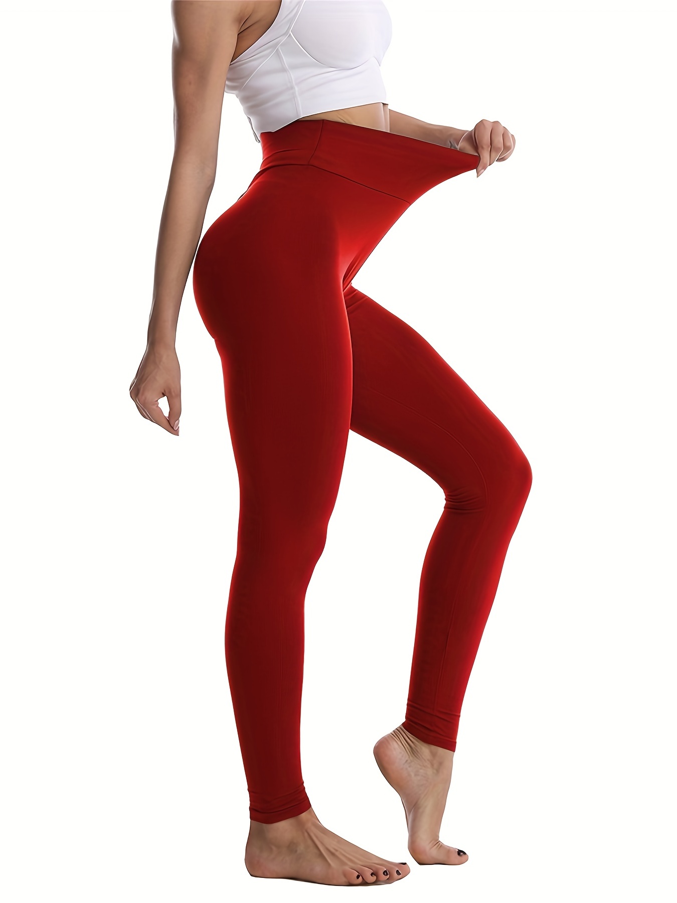 Hfyihgf Valentine's Day Leggings for Womens High Waisted Love Heart Print  Yoga Pants Tummy Control Butt Lift Gym Joggers(Red,L)