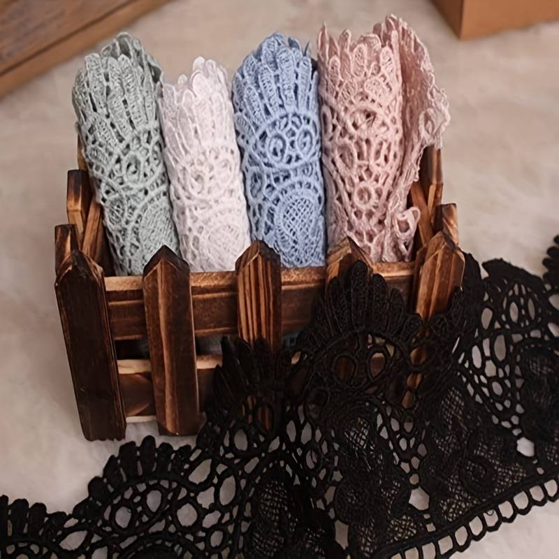 Aazon.co: 9C Width Europe Chips Pattern Inelastic Ebroidery Lace Tri,Curtain Tablecloth