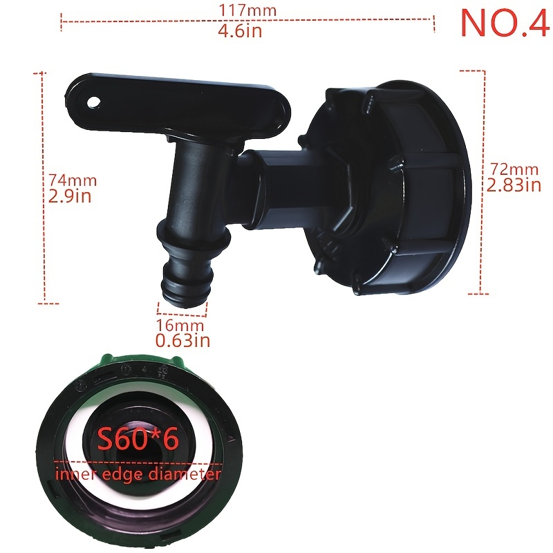 GOLRISEN Grifo para Depósito de Agua de 3/4 con Tapa de Roscas Adaptador  para Tanque de Agua Grifo para Contenedor IBC de Latón Adaptador para Bidón  de 30/600/1000 Litros para Jardín 