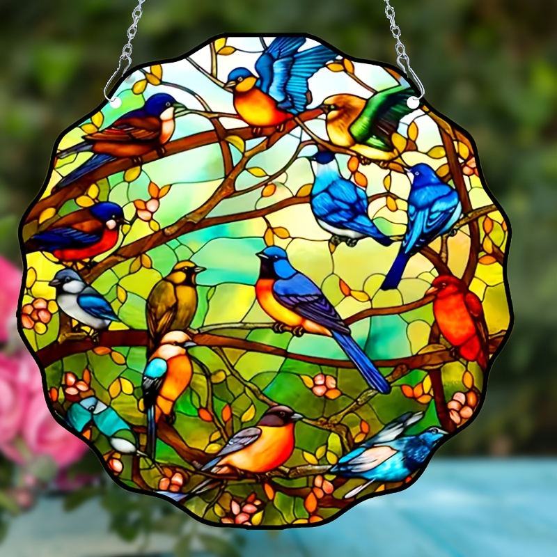 

1pc, Hummingbirds Acrylic Plastic Suncatcher Window Hanging, 4 Seasons Pendant, Christmas Gift, Valentine's Day Gift, Home Decor, Balcony Decor, Kitchen Decor, Garden Decor