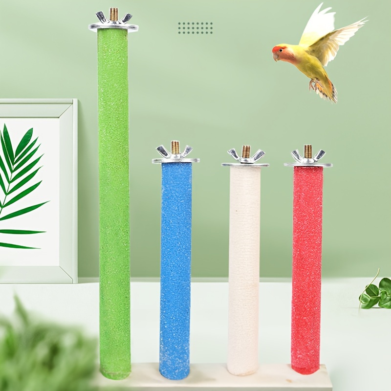 

1pc Random Color Bird Stand Stick, Parrot Grinding Claw Station Pole, Bird Cage Accessories