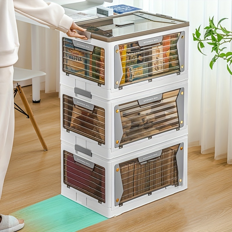 Five Door Opening Clothing Storage Box Folding Transparent - Temu