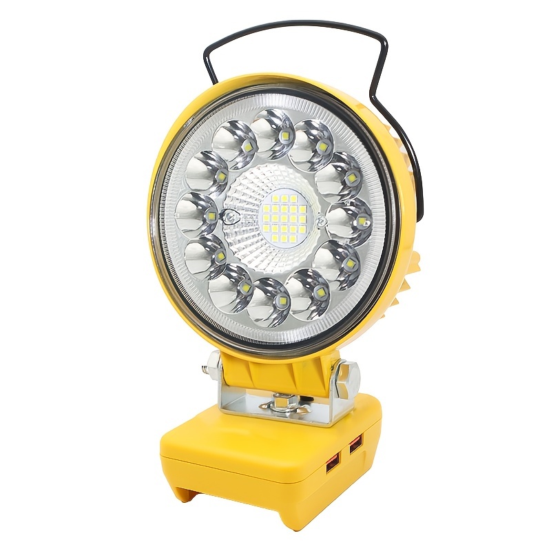 30W LED Flood Work Light for DeWalt Cordless, Dual USB Fast Charging  Low Voltage Protection, 33 LEDs Sunflower Design