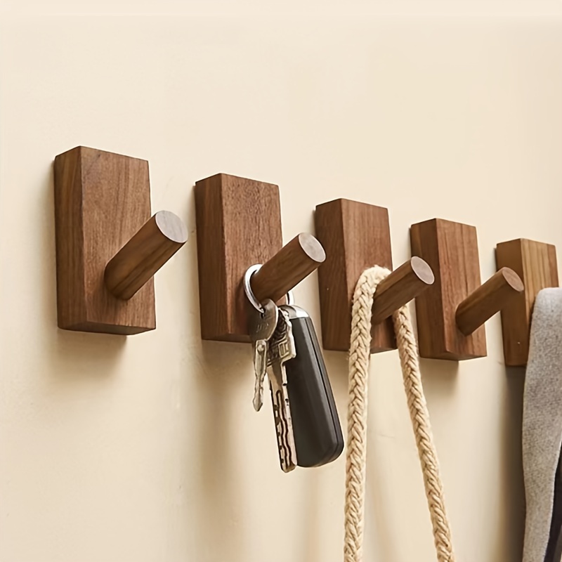 2xVintage Style Wooden Decorative Hooks Wall Hanger Hooks