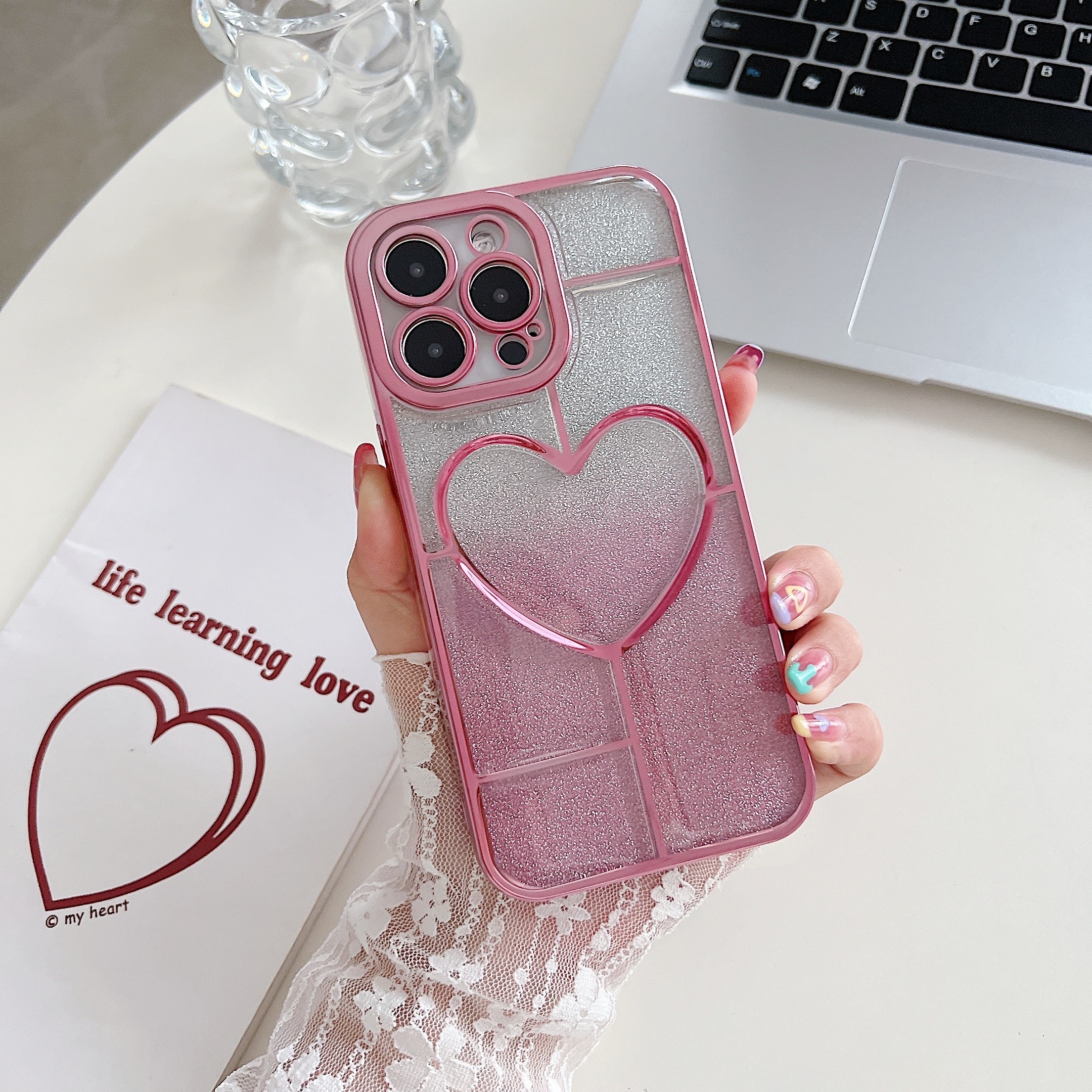 Luxury Square Glossy Electroplating Transparent Rainbow Soft Hard Phone Case  For Iphone 14 13 12 Pro Max 11 - Temu