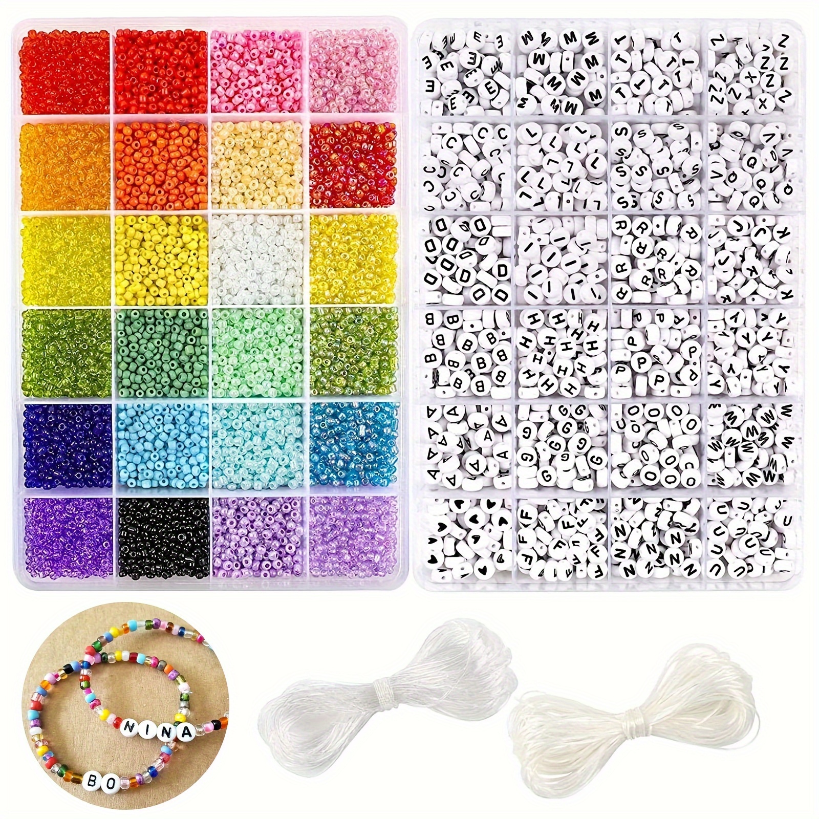 5000 Pcs Clay Beads for Jewelry Making,24 Color 3MM Glass Seed