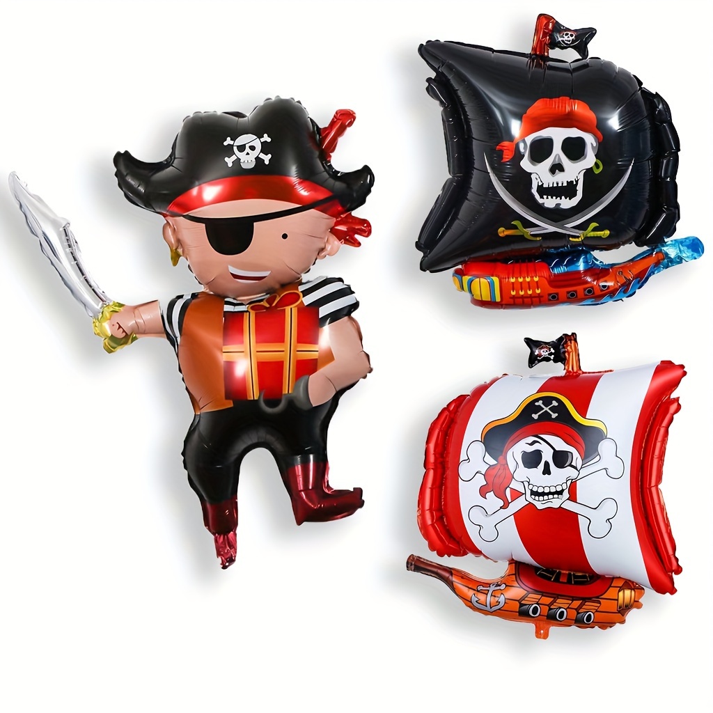 Foil Mylar Balloons Pirate Birthday Party - Temu