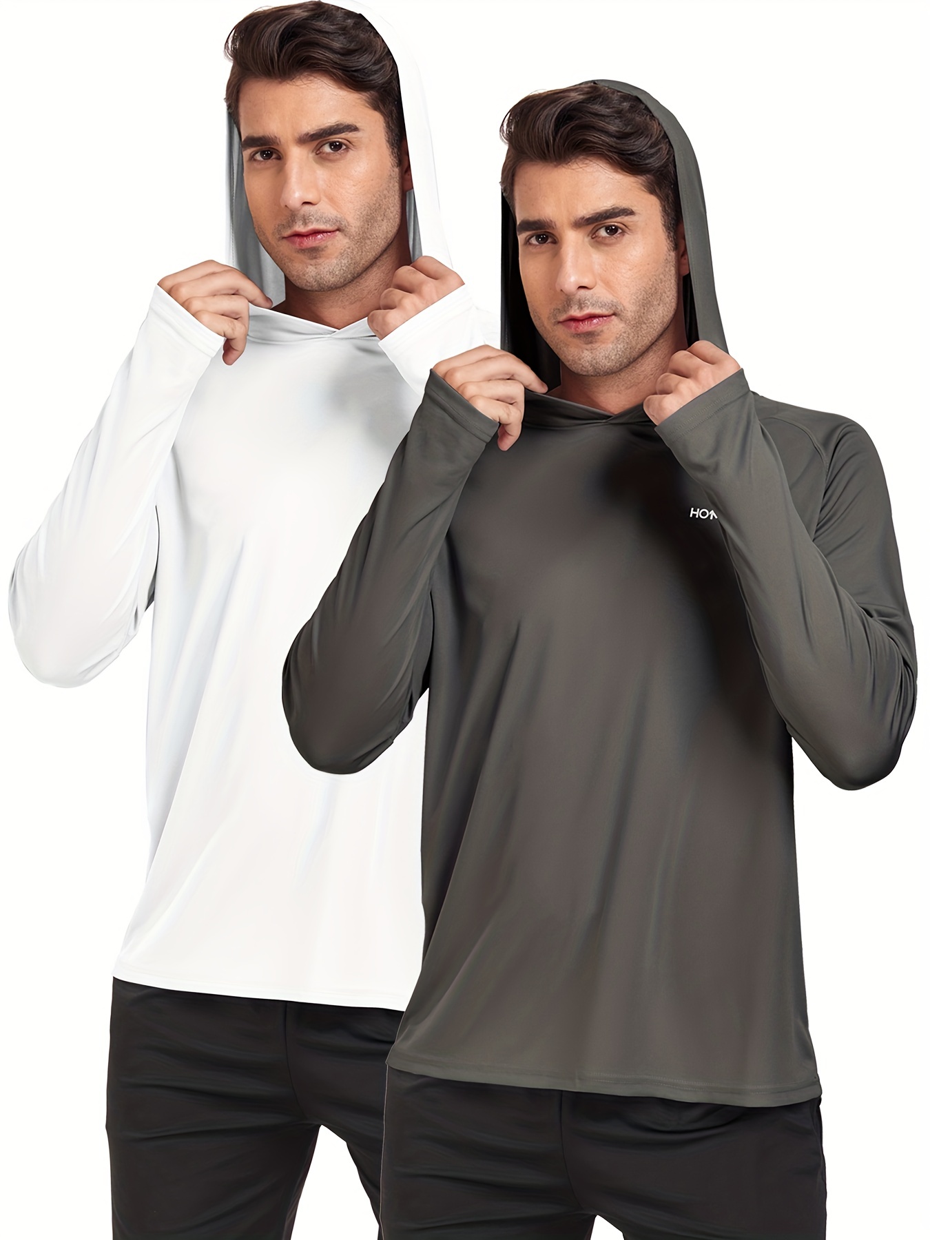 Lightweight long sleeve clearance hooded t shirt