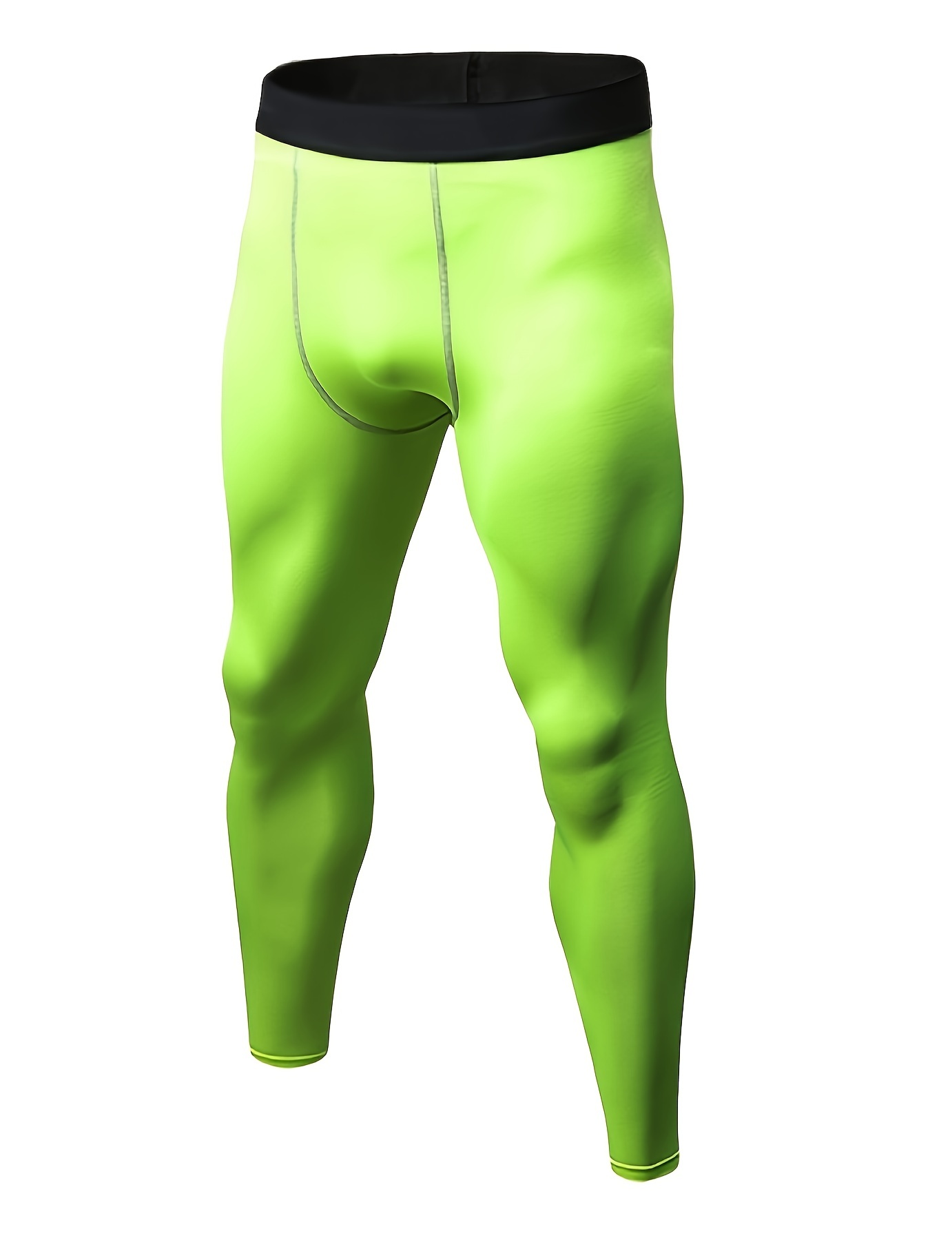 Tuphregyow Men Thermal Compression Pants Solid Trendy Winter-Gear Yoga Pants  Base Layer Bottoms Sports Leggings Athletic Running Tights Green L 