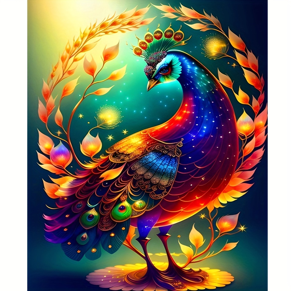 Paint By Numbers For Adults Peacock Diy Digital Oil - Temu