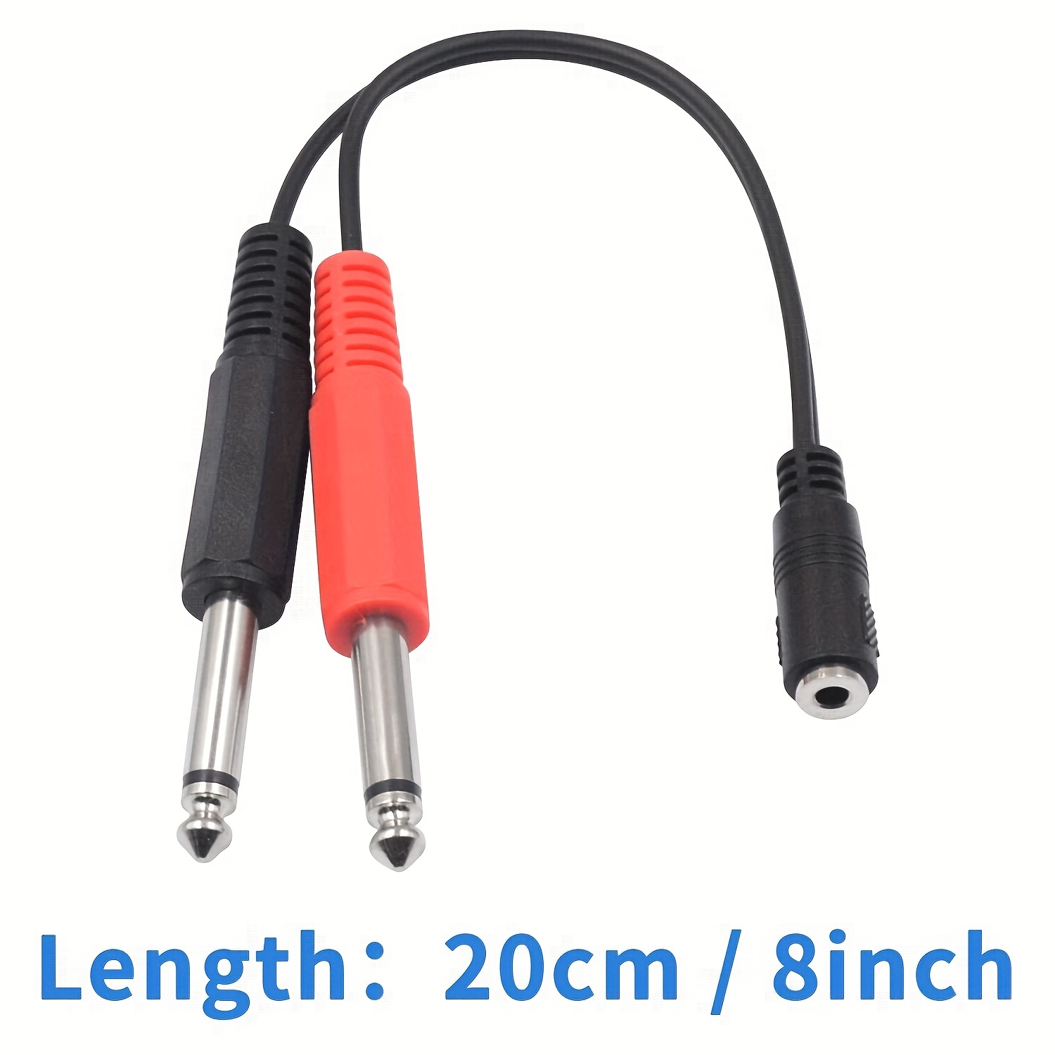  Poyiccot RCA to 1/4 Adapter, RCA Female to 1/4 '' Splitter  Cable, 6.35mm 1/4 inch TRS Stereo Jack Male to 2 RCA Female Plug Y Splitter  Adapter Cable, 6.35mm to RCA