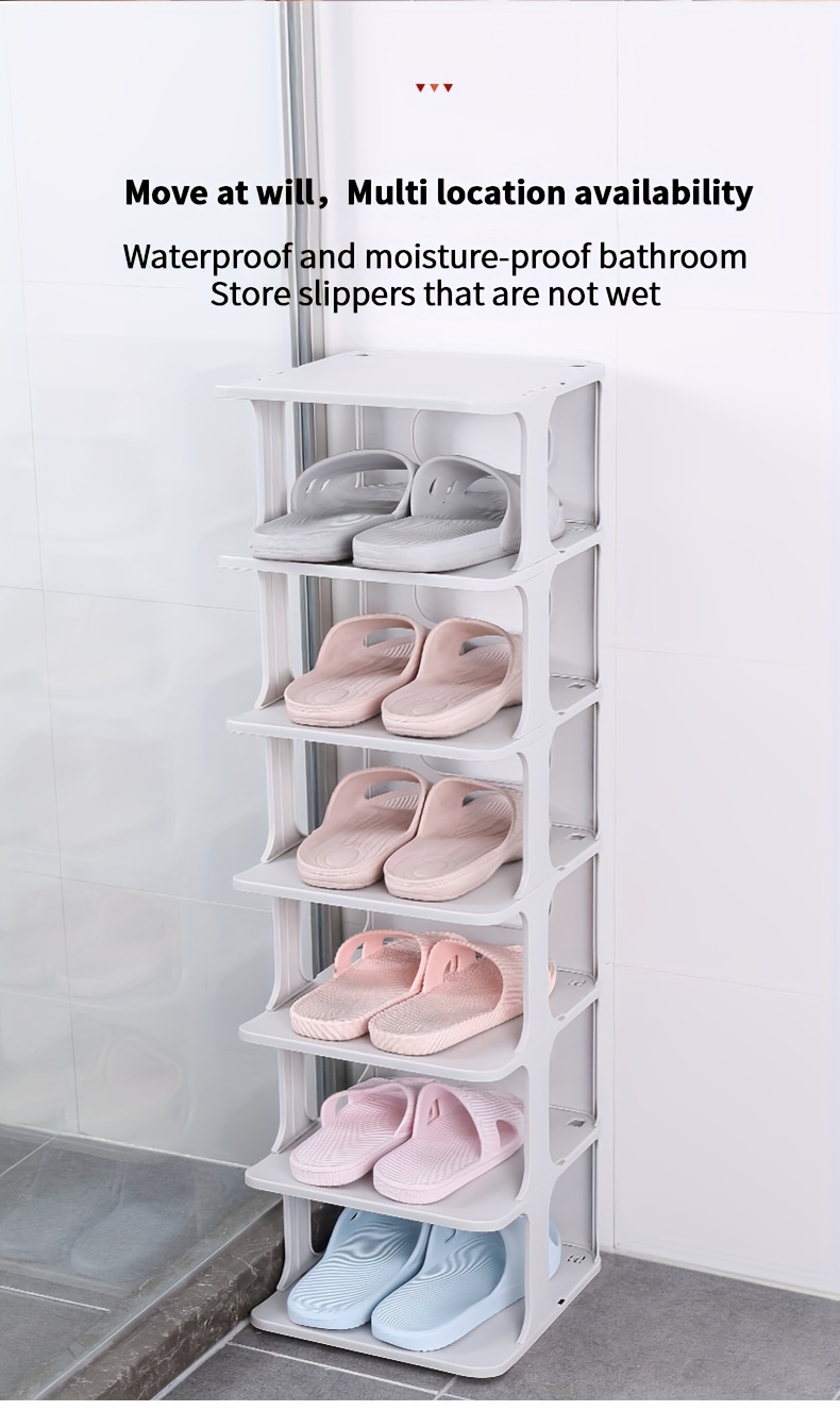 2/5/6/8 Tier Simple Shoe Rack, Multi-layer Simple Shoe Cabinet, Doorway Storage  Shoes, Dormitory Toilet Slipper Rack, Home Shoe Organizer - Temu