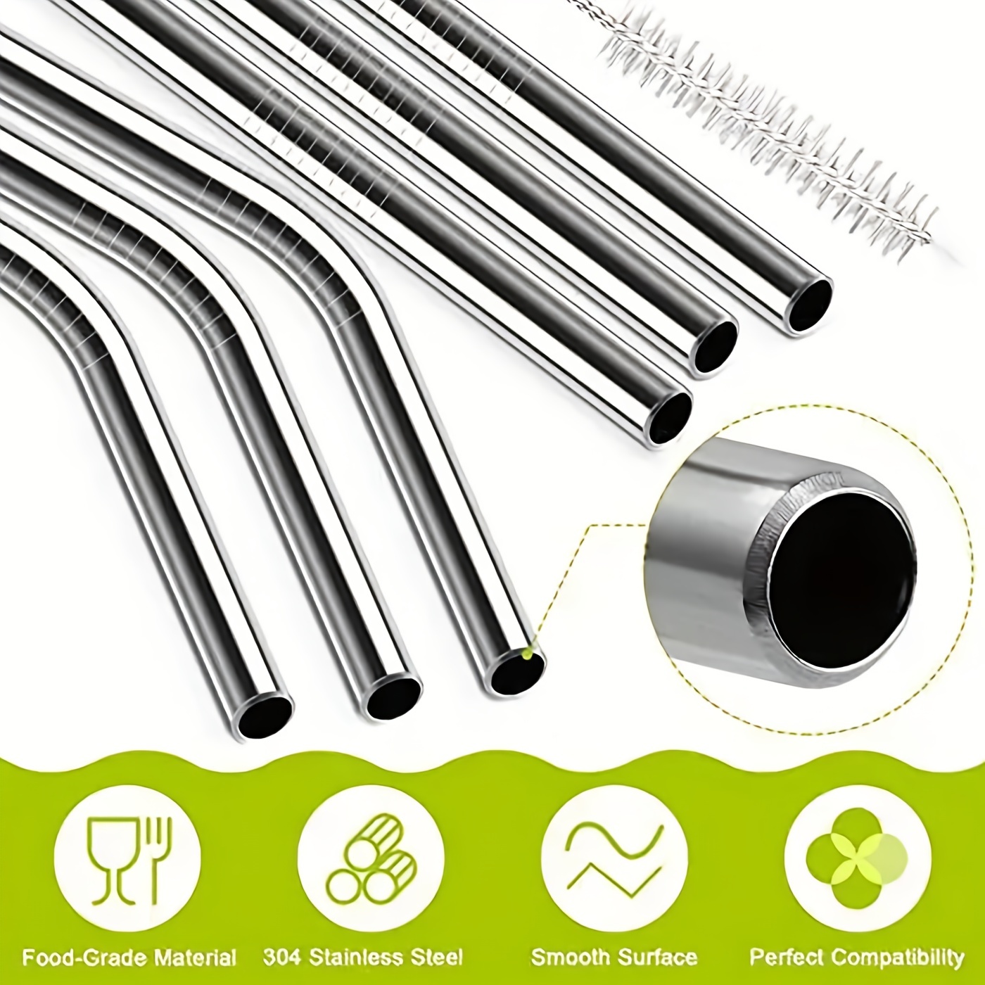 Stainless Steel Straws For Stanley Cups Travel Tumbler, Reusable