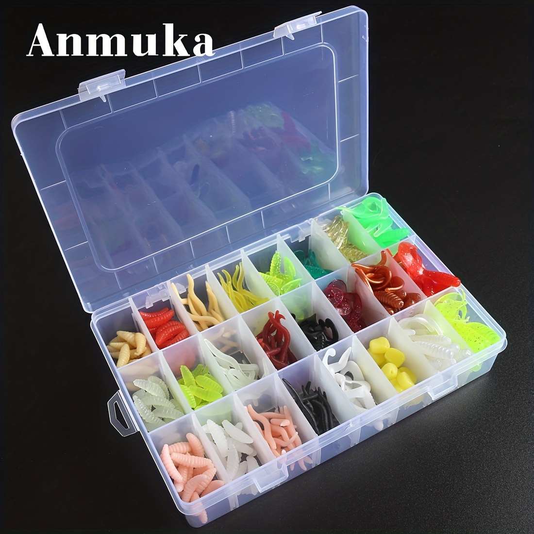 Jammas 20g/Box Fishy Smell Fishing Soft Lures Earthworm Blood Worms Maggots  Sea Worm Artificial Carp Fishing Accessories - (Color: Green Sea Worms)