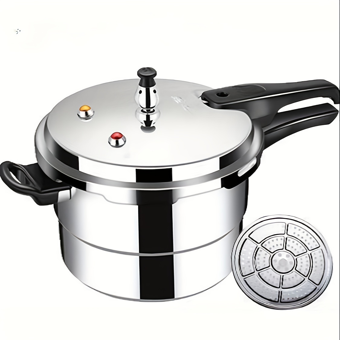 Aluminum Alloy Polished Pressure Pot With Steamer Sheet - Temu