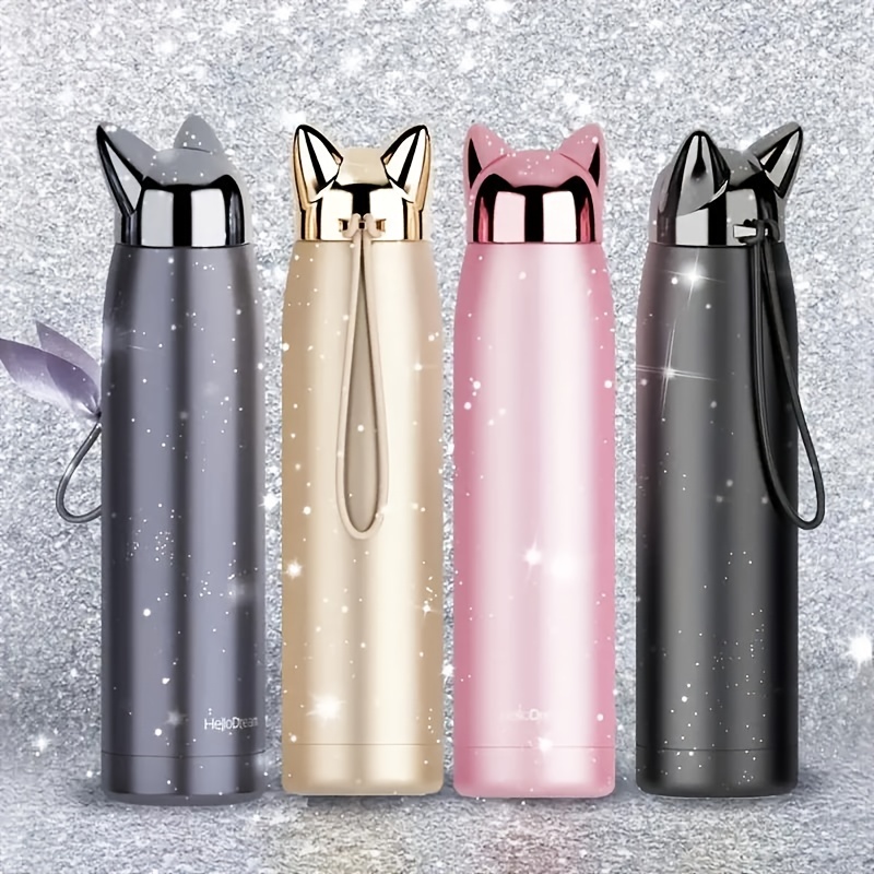 Kawaii Coffee Thermos Cute Stainless Steel Thermal Cup Mug With Straw For  Hot Cold Coffee Water