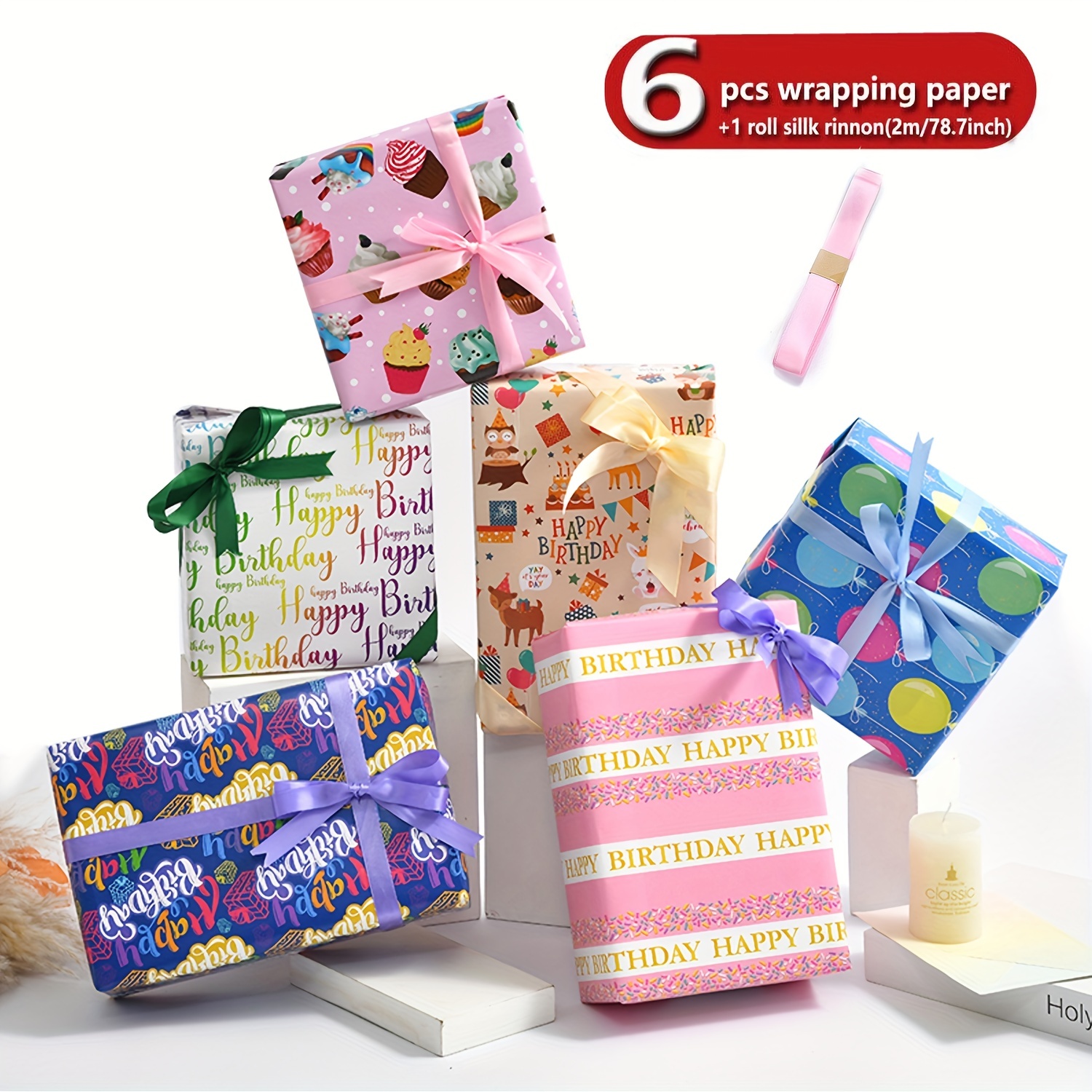 10pcs 50x70cm Cartoon Rainbow Unicorn Pattern Gift Paper Birthday Gift Box  Packaging Paper Holiday Gift Paper