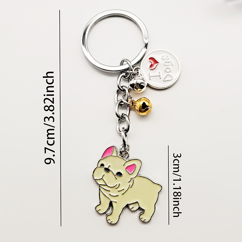 1pc Cartoon Dog Shaped Keychain With Cute French Bulldog Design In