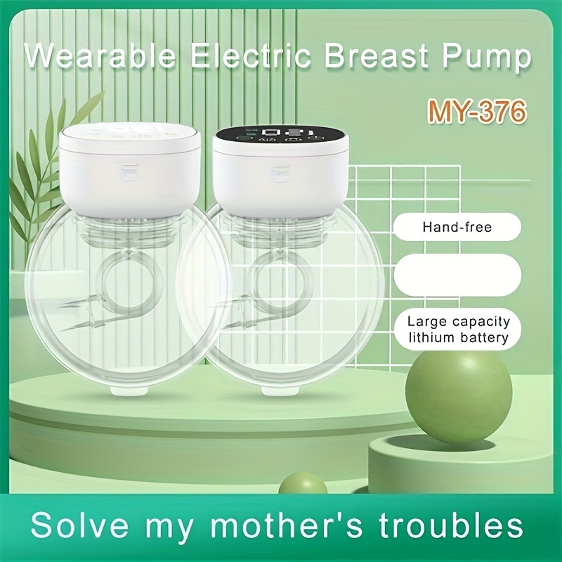 Hands Free Wearable Electric Breast Pump with Massage Mode, Wireless  Rechargeable Large Capacity Lithium Battery, Digital Control Panel