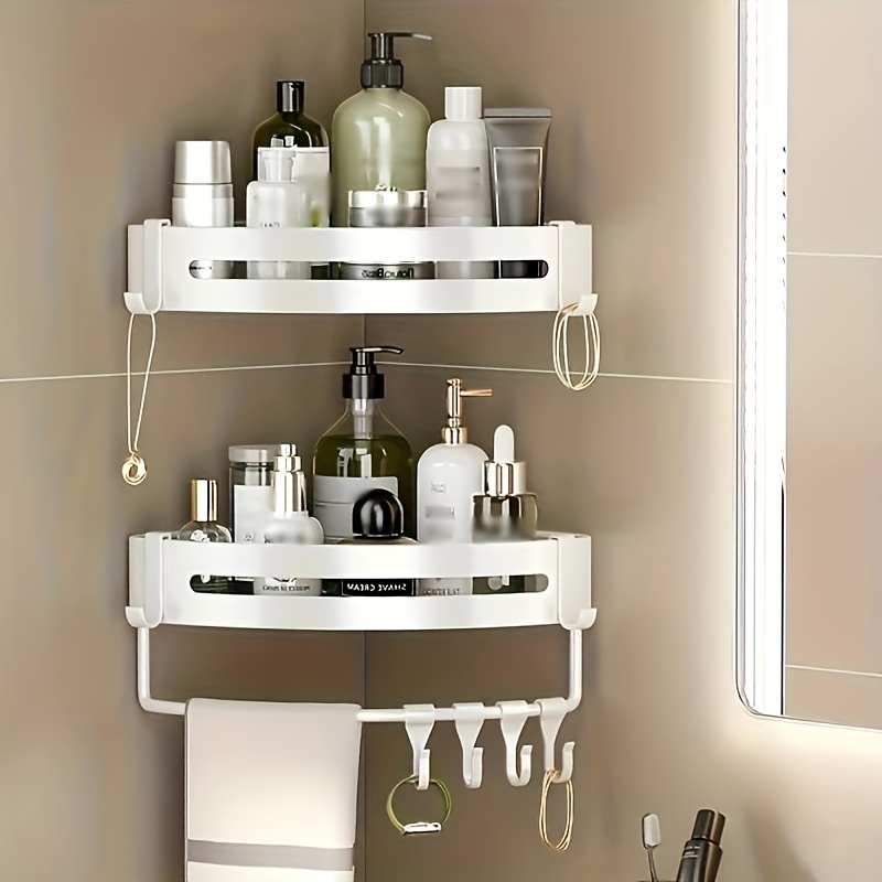 Wall Mount Black Bathroom Shelf Floating Shelves Aluminum Shower
