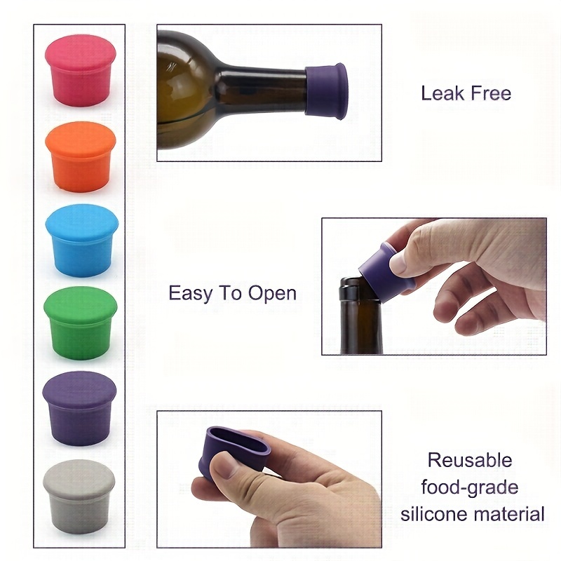Wine Stoppers Reusable Silicone Wine Corks Glass Corks - Temu