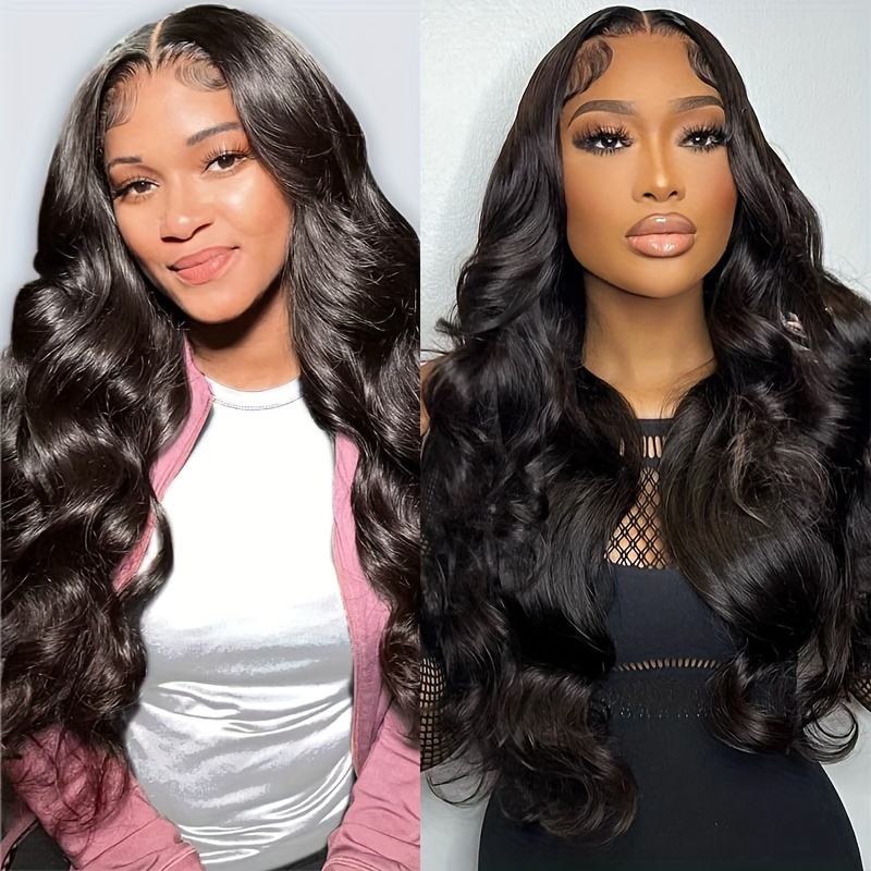 Body Wave Lace Front Wigs Human Hair Pre Plucked 13 4 Lace Frontal Wigs  With Baby Hair 180% Density Brazilian Body Wave Human Hair Wigs For Black  Women Glueless Natural Color 12