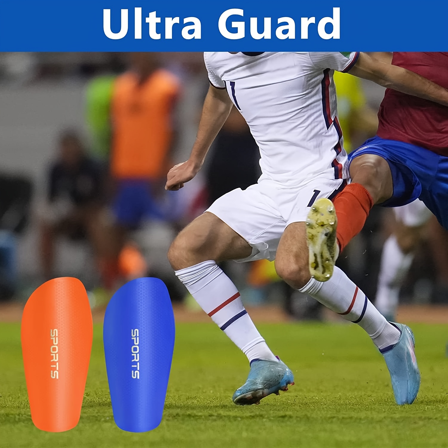 1pair Protective Soccer Guard Sleeves With Dual Pockets - Ideal For Adults  And Kids - Available In Multiple Colors, Shop The Latest Trends