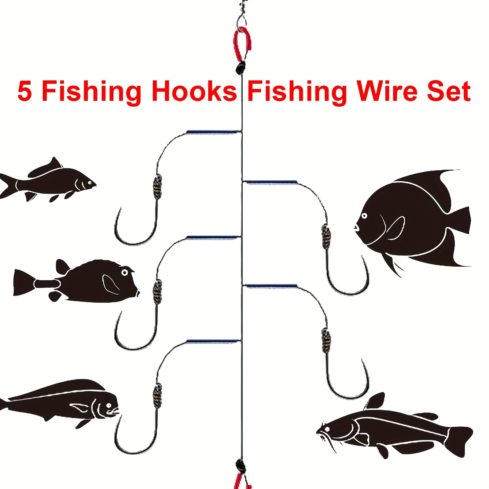 Ftk Multi Size Fishing Hooks Nylon Line Sharp Barbed Hooks - Temu