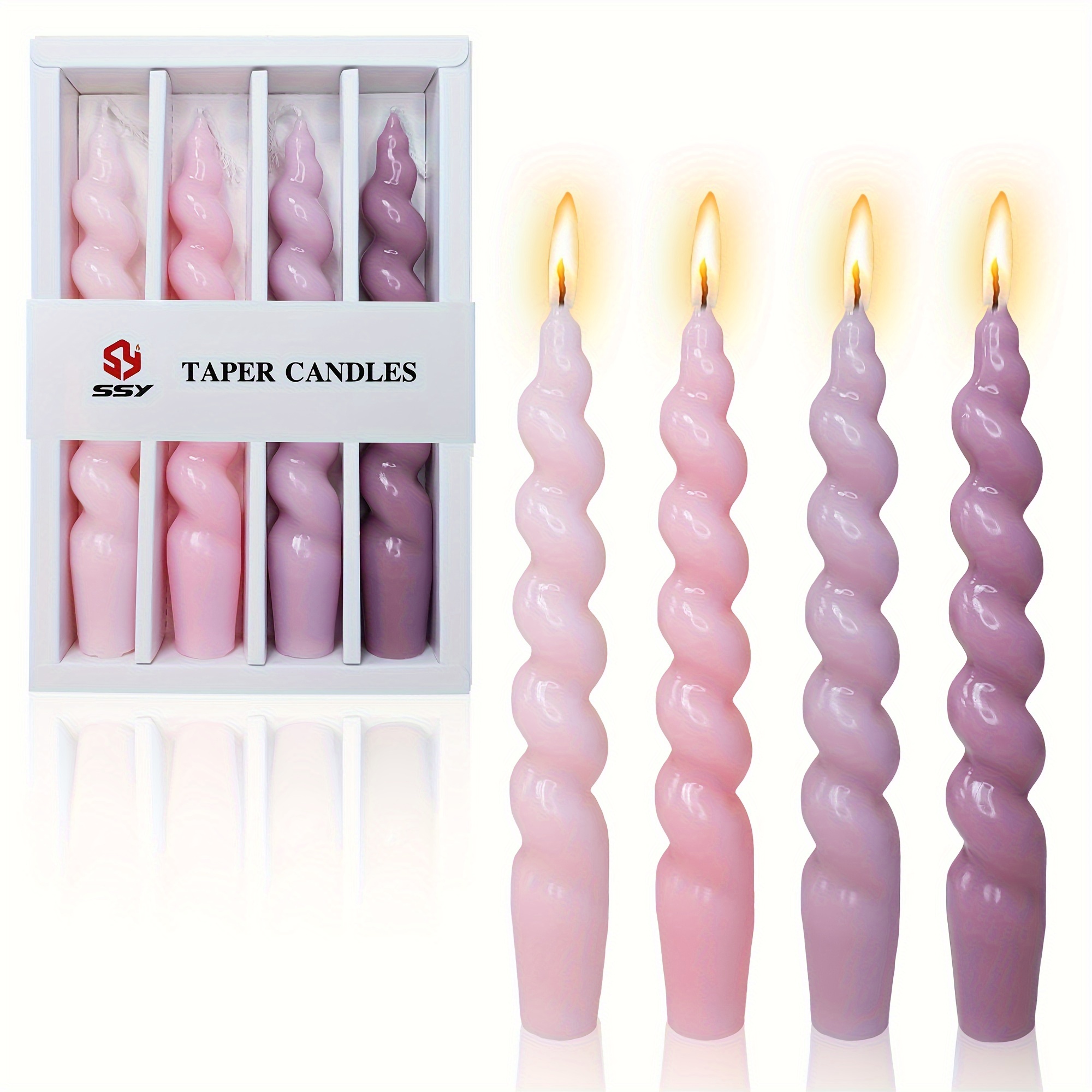 Taper Candles, Candlesticks Classic, Twisted, Spiral, Diamond