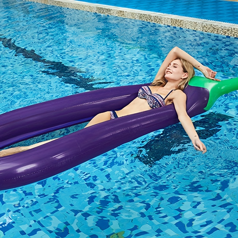 Eggplant Pool Float for Water Parties and Outdoor Rafting