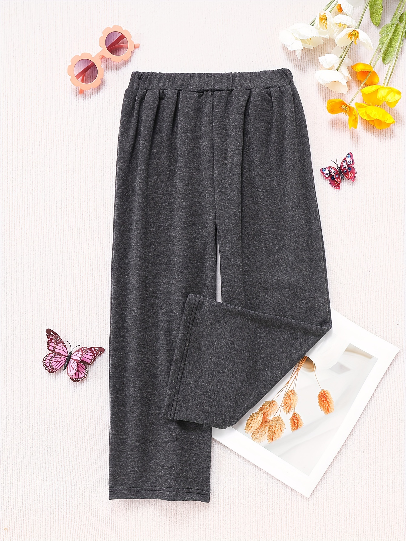 Basic Editions Pants Elastic Waist - Temu