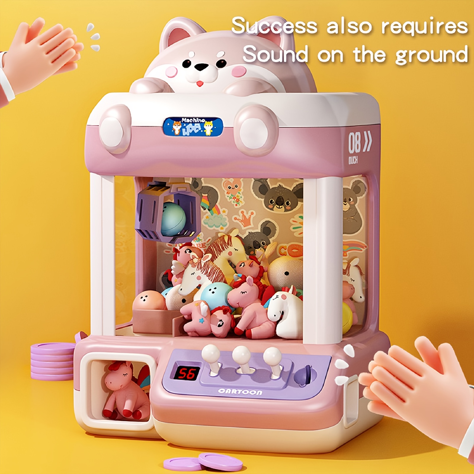 Brinquedo garra para máquina de boneca infantil, dois modos de