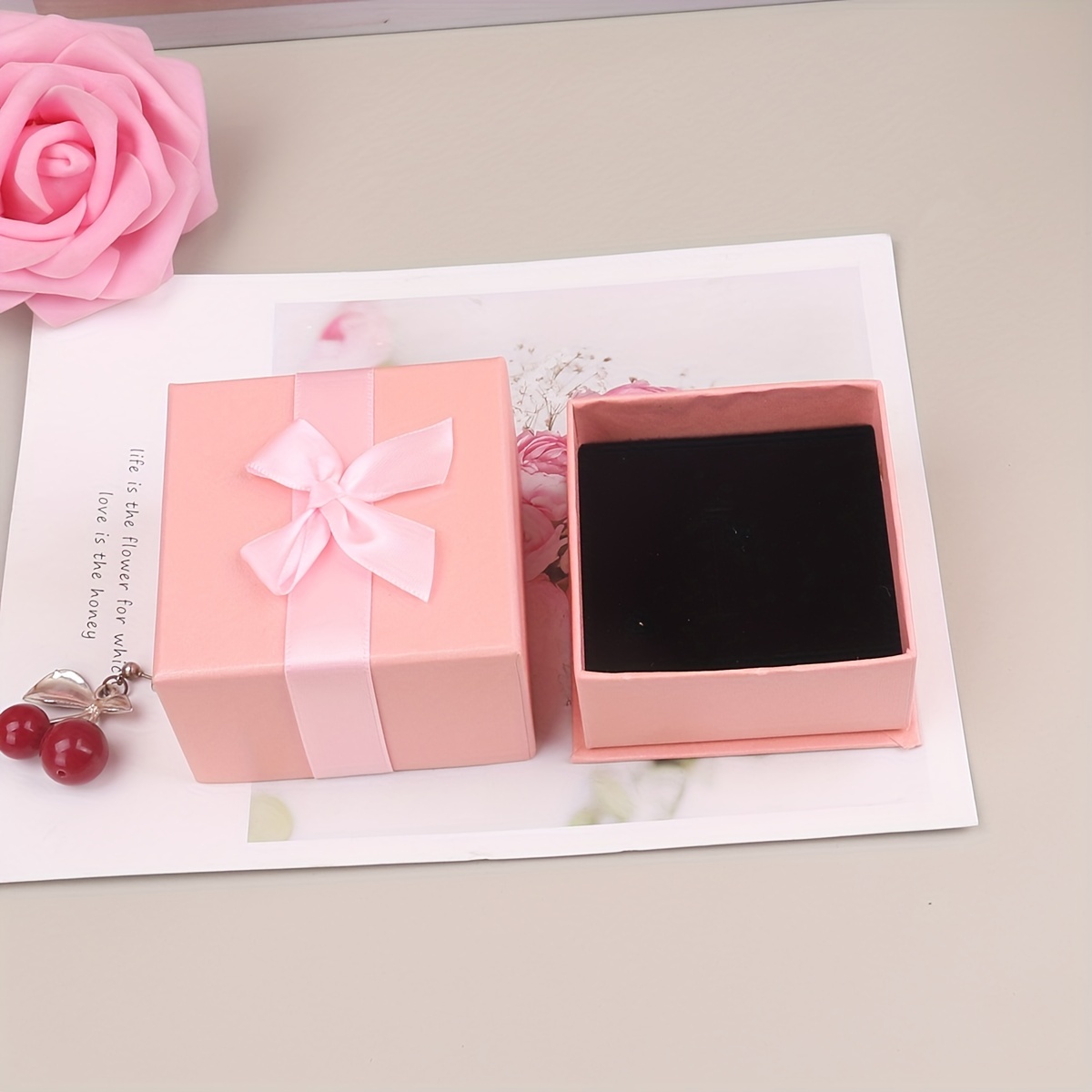 Pack Small Jewelry Ring Box Gift Box With Lid Square Elegant - Temu