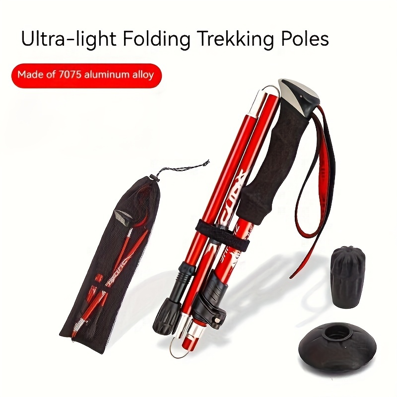 Bastones de Trekking plegables de 5 secciones, bastón de escalada portátil  ultraligero, multifunción, para senderismo al
