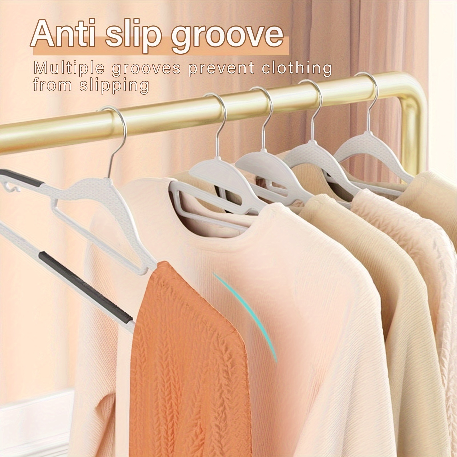 Traceless Non slip Metal Clothes Hangers With Grooves Heavy - Temu
